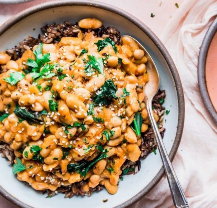 Creamy White Beans with Kale and Wild Rice (VEGAN)